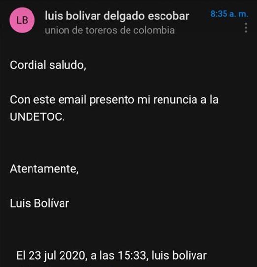 Mail de Luis Bolívar