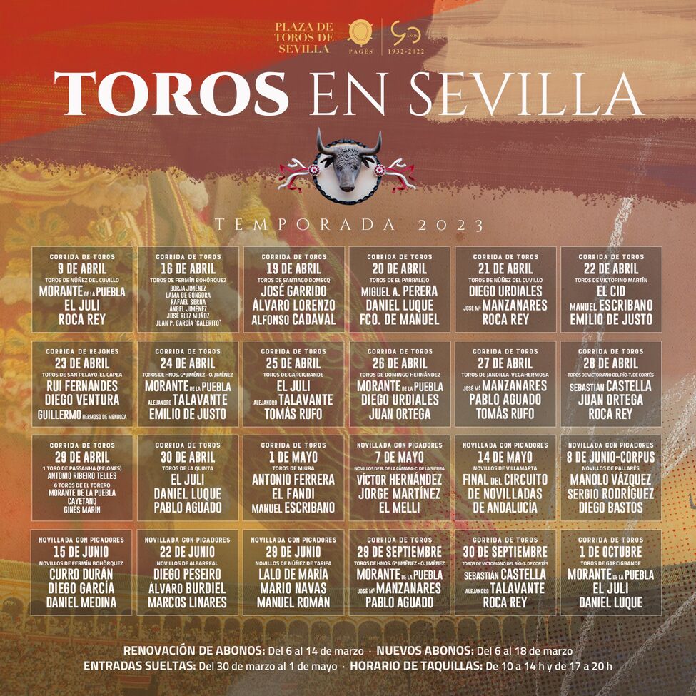 La feria de abril y San Miguel en Sevilla oficializa sus carteles. Roca