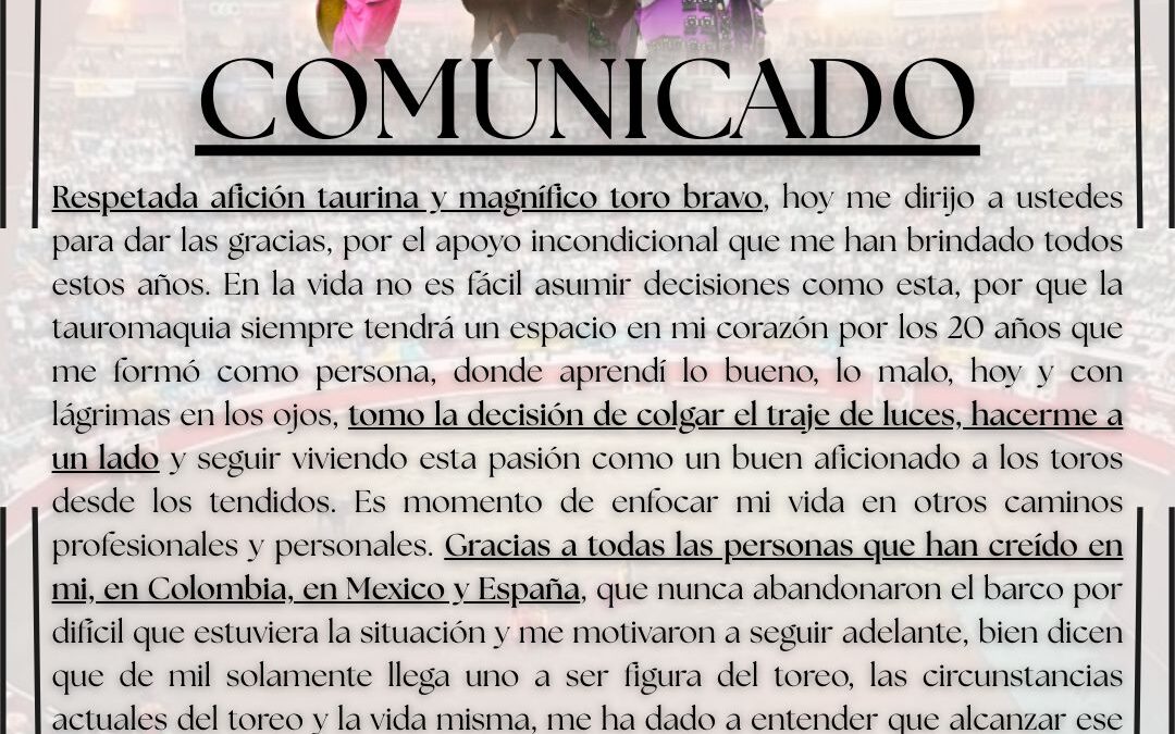 Joselito Castañeda, el popular «Locuras» cuelga el traje de luces