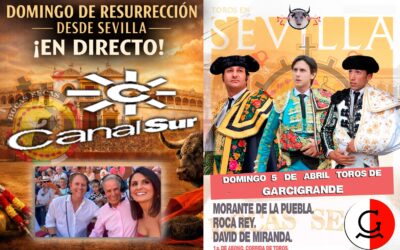 Emisiones de televisión…Canal Sur : Domingo de resurrección y 6 corridas de Sevilla. La parte final de las Fallas de Valencia por ONE TORO y A PUNt