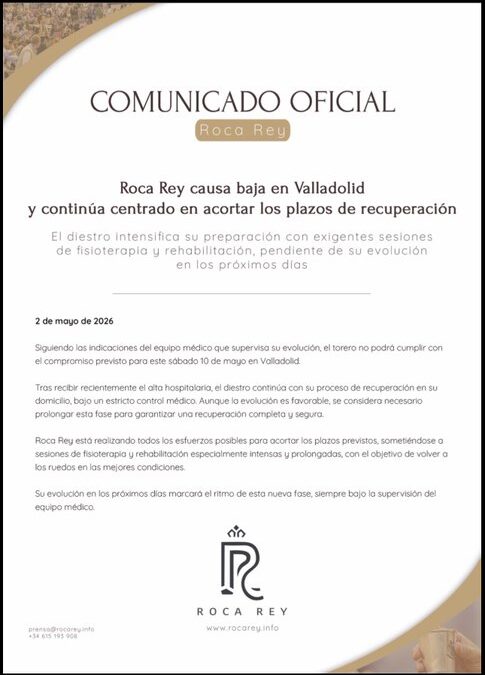 La recuperación de Roca Rey toma tiempo. No va a México ni a Valladolid. Morante reaparece en Jerez