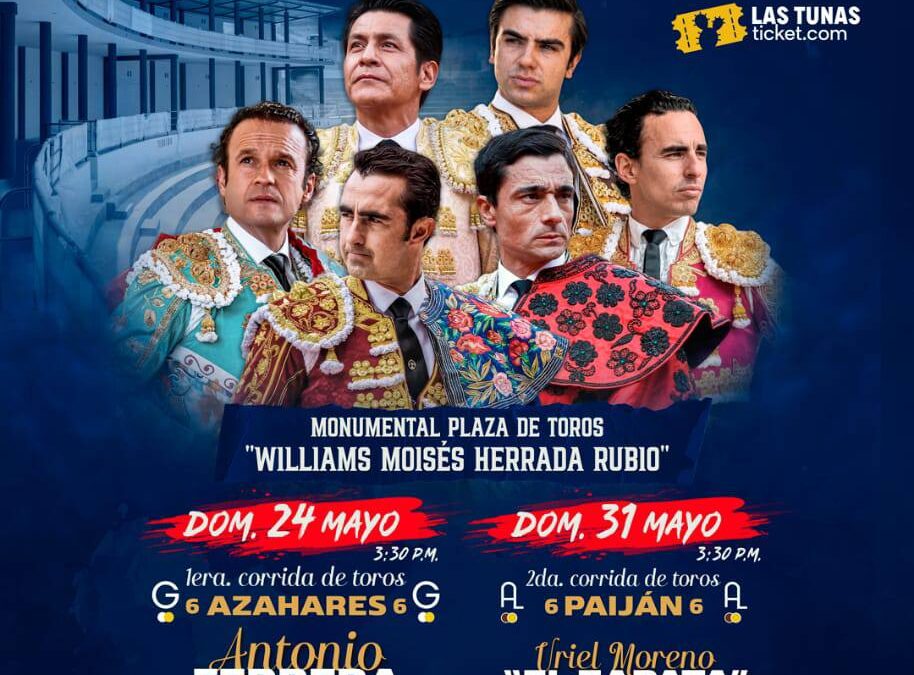 El vigor de la fiesta en el Perù. Este DOMINGO se inaugura la  preciosa plaza de las Tunas con Colombo en uno de los dos carteles