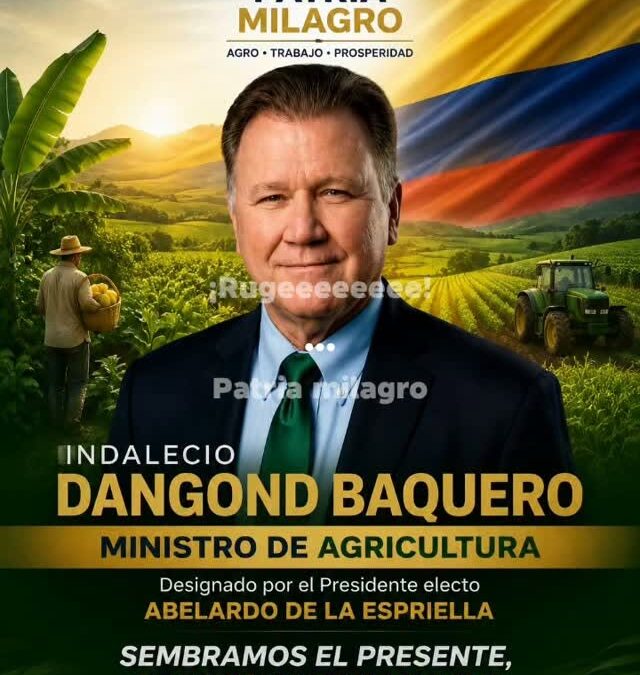 Indalecio Dangond Baquero Ministro de Agricultura designado por el Presidente Abelardo De La Espriella