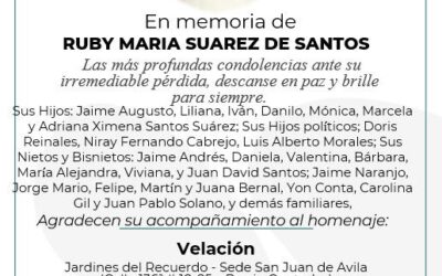 Pesar por la muerte de doña Ruby Suàrez , madre del actor Danilo Santos