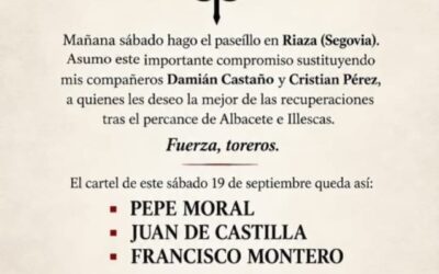 Juan de Castilla torea este sàbado en la provincia  de Segovia
